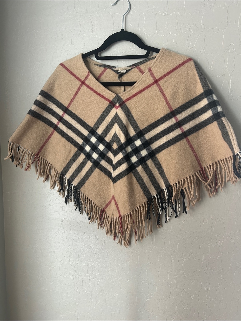 Burberry Nova Pattern Wool Poncho
